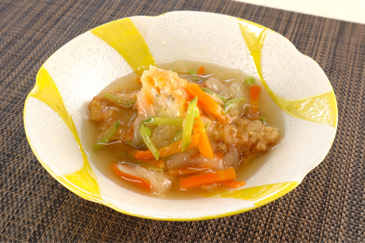 アレンジレシピ 白身魚のフライ野菜中華あんかけ