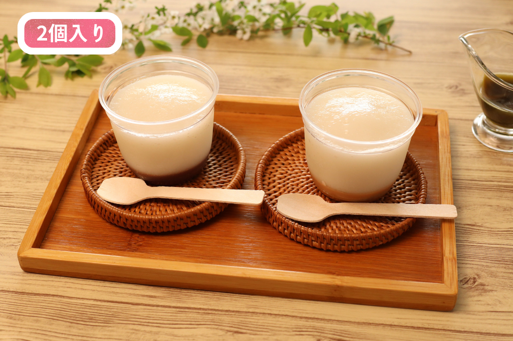 もちプリン(あずき・きなこ)宇治抹茶みつ付き